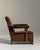 Wood 1940-1949 France Deep Espresso Brown Upholstered Wingback Armchair For Sale - Image 7 of 11
