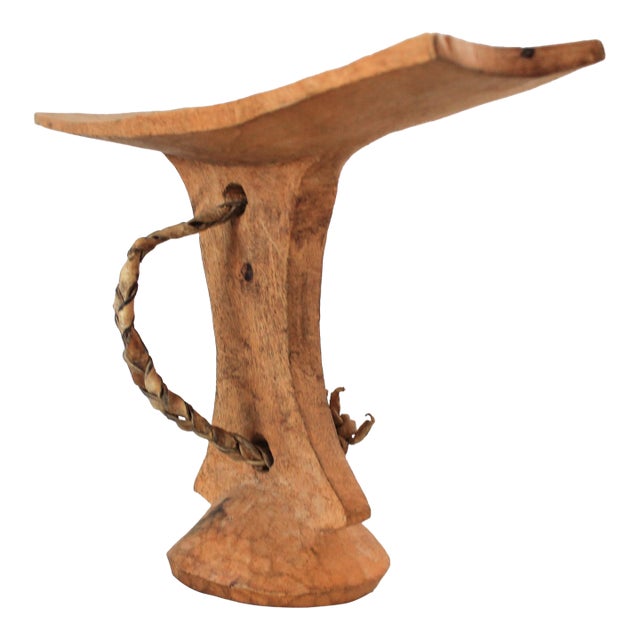 Antique Hand Carved African Wood Headrest For Sale