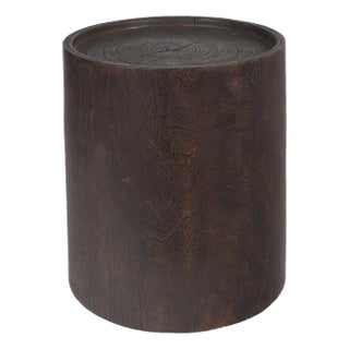 Late 20th Century Modern Ebonized Lychee Side Table For Sale