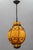 Venetian Style Pâte de Verre glass metal caged lantern pendant light, France, 1970s. Impressive and large hand-blown Pâte...