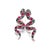 Bochic “Orient” Ruby & Multi Sapphire Serpent Earrings Set In 18K Gold & Silver For Sale In New York - Image 6 of 9