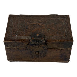 Early Indian Bronze Betel Paan Box With Hanuman & Figural Relief Decoration, 18th Century For Sale