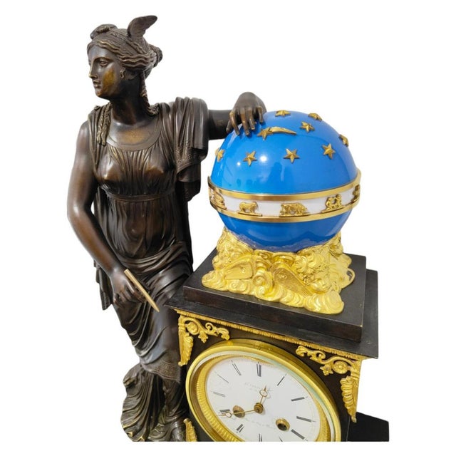 Early 19th Century Empire Mantel Clock attributed to H. Robert-Horloger De La Reine, Paris, 1820 For Sale - Image 5 of 14
