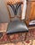 Set of 10 Biedermeier-Style Colombian Dining Chairs in Mahogany & Black Leather For Sale - Image 4 of 10