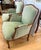 Pair of Green Velvet Upholstered French Bergeres Armchairs For Sale - Image 4 of 7