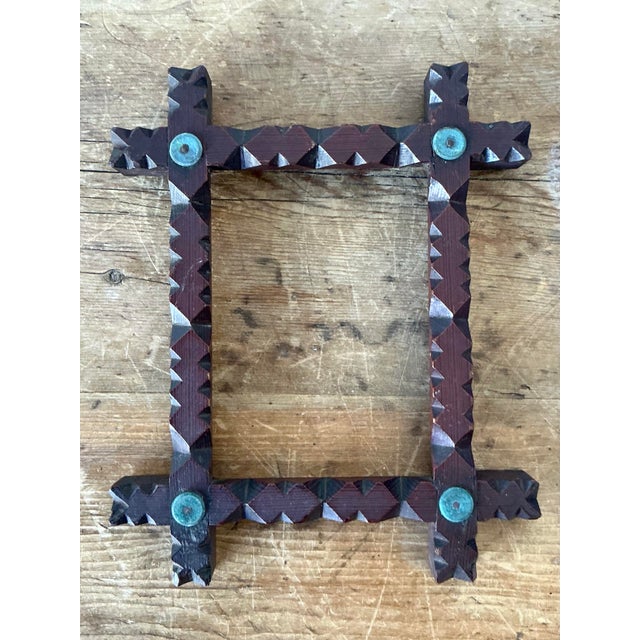 Vintage Boho Tramp Art Frame For Sale - Image 10 of 10