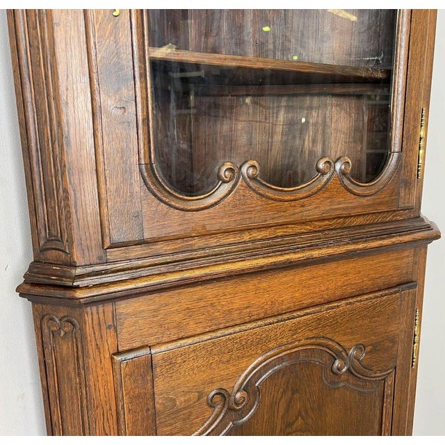 Vintage French Oak Display Cabinet For Sale - Image 4 of 9