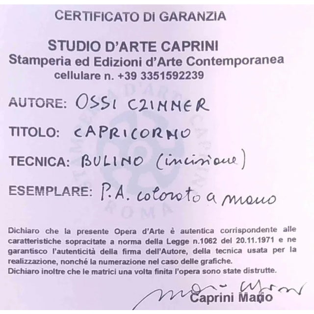 Burin engraving on Magnani-Pescia paper. Paper size 39cmx29,5cm, work size 22cmx17,5cm. Excellent condition, no defects....