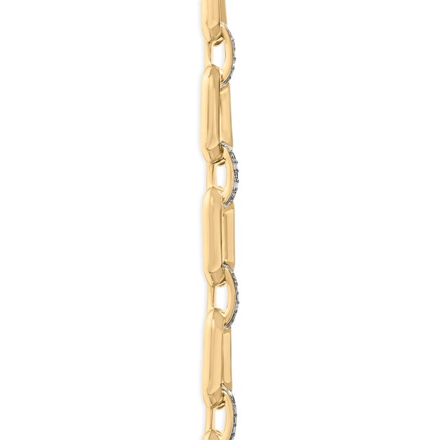 Haus of Brilliance Gold Vermeil .925 Sterling Silver 1/4 Cttw Diamond Bold Octagonal Link Necklace For Sale - Image 4 of 6