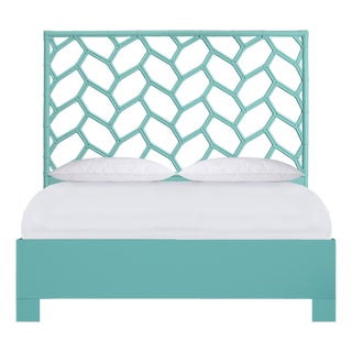 Silas Platform Bed Queen - Turquoise For Sale