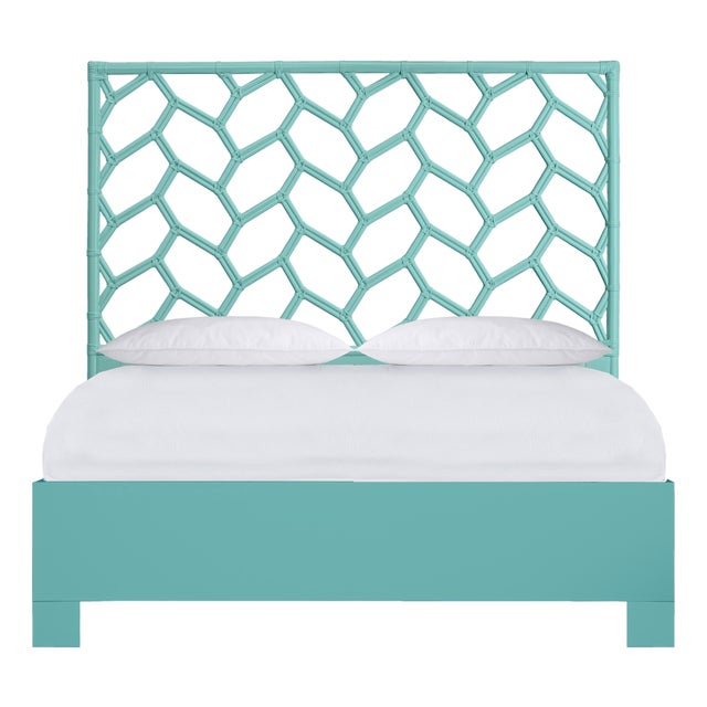 Silas Platform Bed Queen - Turquoise For Sale