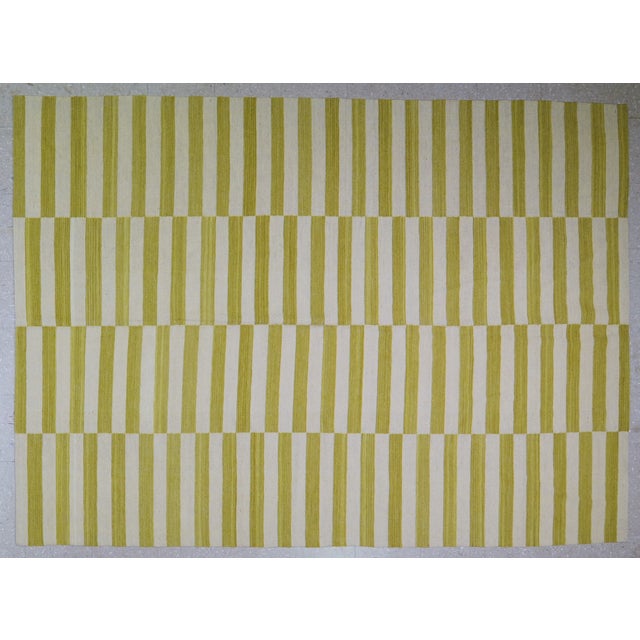 1980s Vintage Afghan Hand Made Organic Wool Natural Color Maimana Kilim,6'9"x9'4" For Sale - Image 5 of 5