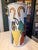 Mid-Century Modern Hand Painted Postmodern 80s Ceramic Umbrella Holder Fornasetti Style Graphic Art For Sale - Image 3 of 8