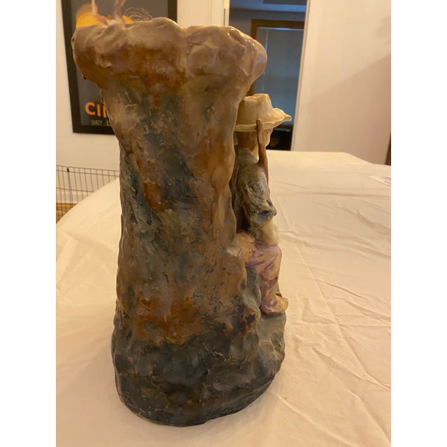 Gray Amphora Brittany Farmer With Scythe Large Vase For Sale - Image 8 of 9