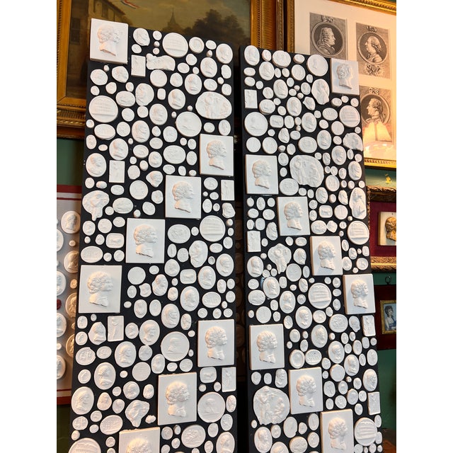 Large Pair of Grand Tour Revival Classical Intaglio and Cameo Casts & Wood Panels For Sale - Image 12 of 15