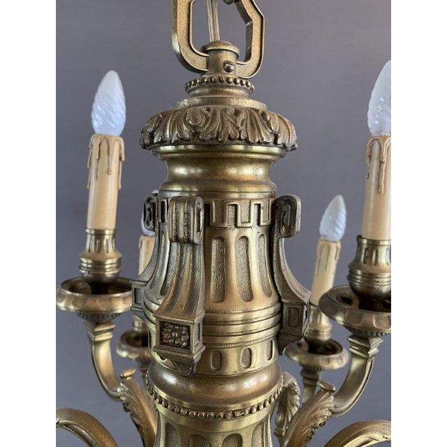 1980s Early 20th Century Bronze Chandelier For Sale - Image 5 of 9