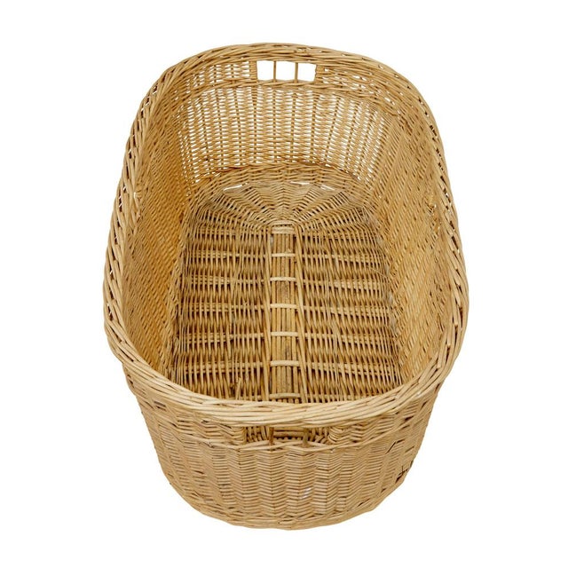 1900 - 1909 Antique Swedish Hand Woven Linen Basket, 1900 For Sale - Image 5 of 9