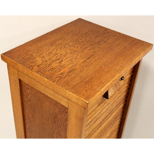 Brown Vintage Filing Cabinet in Oak, 1920s For Sale - Image 8 of 10