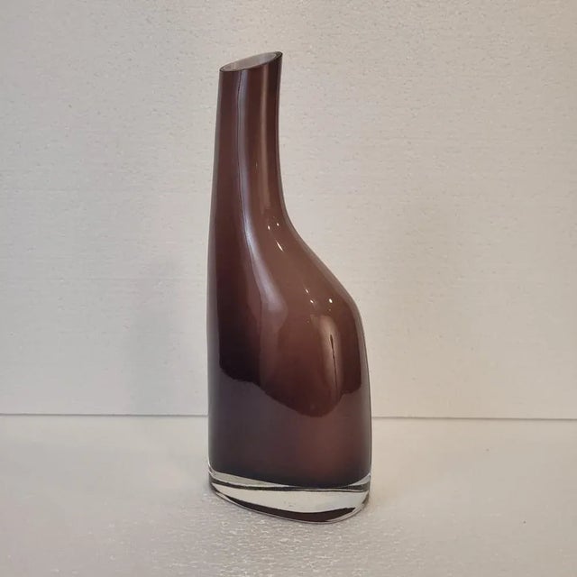 Mauve Vintage Swedish Okkso Vase in Glass from Ikea, 1990s For Sale - Image 8 of 11