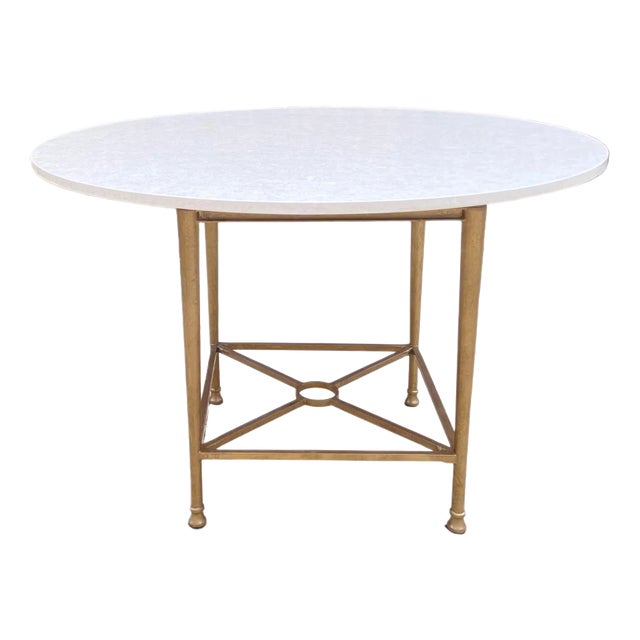 Jerome Outside Dining Table in Reed Brass Finish by Michael Taylor For Sale