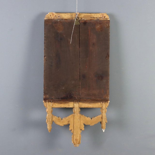 Brown Walnut Mirror with Gilded Carvings, Italy, 19th Century For Sale - Image 8 of 9