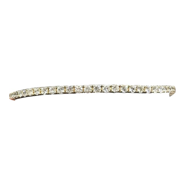 Natural Diamond Tennis Bracelet in 14kt Yellow Gold – 3.5ctw, 7in, New For Sale