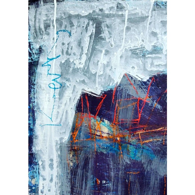 Royal Blue "Blue Empire" 2022 Architectural Acrylic, Crayon and Graphite Painting, Hugh Keating For Sale - Image 8 of 9