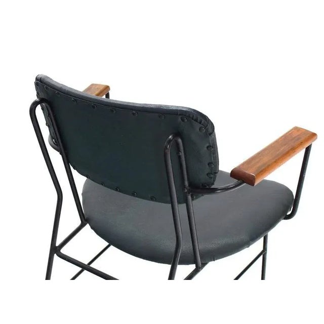 Mid-Century Danish Modern Bent Wire Frame Wood Arm Dining / Side Chair For Sale - Image 6 of 10