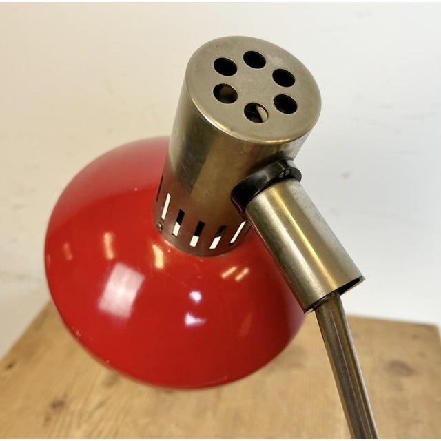 Vintage East German Red Table Lamp from Aka Leuchten, 1970s For Sale - Image 9 of 18
