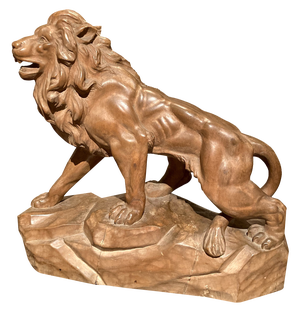 Italian Artist, Large Lion, 19th Century, Wood