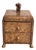 1980s Maitland-Smith Decorative Box With Crackle-Finish Leather, Brass Feet, and an Elephant Finial. For Sale