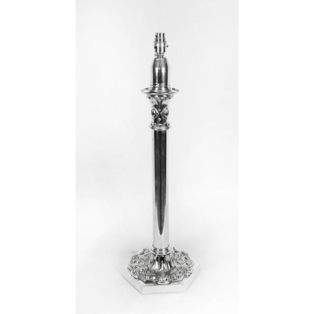 19th Century Large Silver Plated Table Lamp from Palmer & Co For Sale - Image 10 of 11