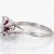 Metal Mid 20th Century Diamond Ruby Star Ring Vintage 18 Karat White Gold Fine Cocktail size 6.25 For Sale - Image 7 of 7