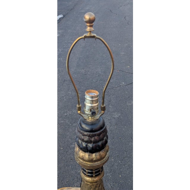 Art Deco Vintage Unique Ornate Art Deco Style Table Lamps - a Pair For Sale - Image 3 of 12