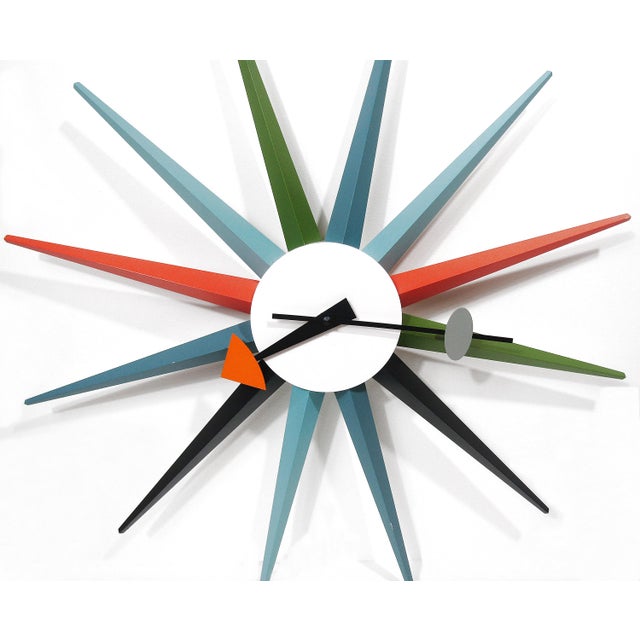 Authentic George Nelson for Vitra Design Museum, Germany, Sunburst Wall Clock MCM For Sale In Austin - Image 6 of 11