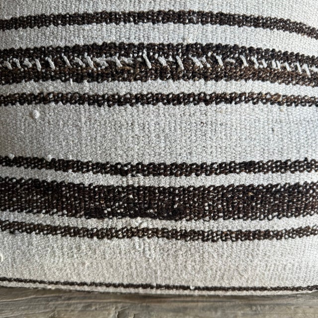 Textile Vintage Rug Pillow Cover With Stripes For Sale - Image 7 of 7