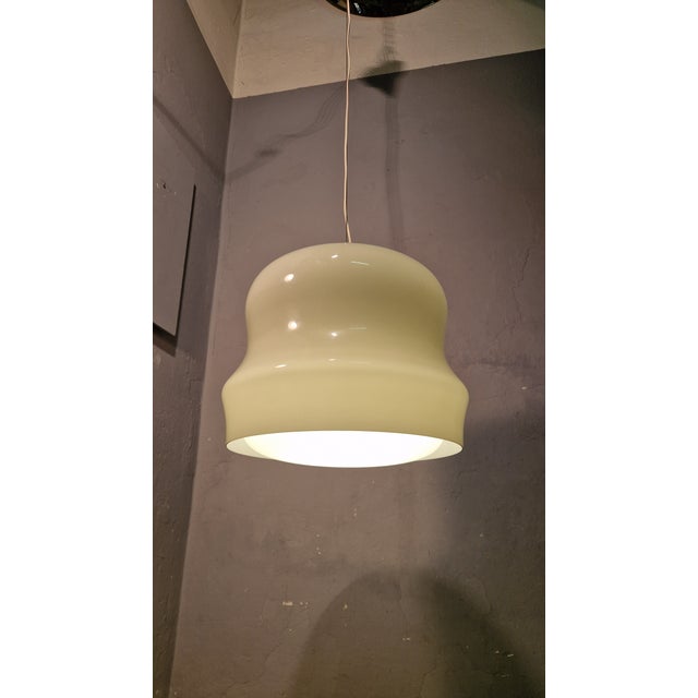 Gray Model 2114 Pendant with Grey Opal Glass Lampshade by Gino Sarfatti for Arteluce, 1960s For Sale - Image 8 of 18