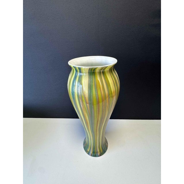 Japanese Reed Glass Vase in Shades of Green from Oljos Glass For Sale - Image 4 of 7
