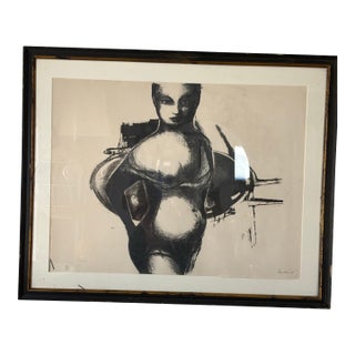 1968 Abstract Figurative Print, Signed & Numbered 36/65 For Sale