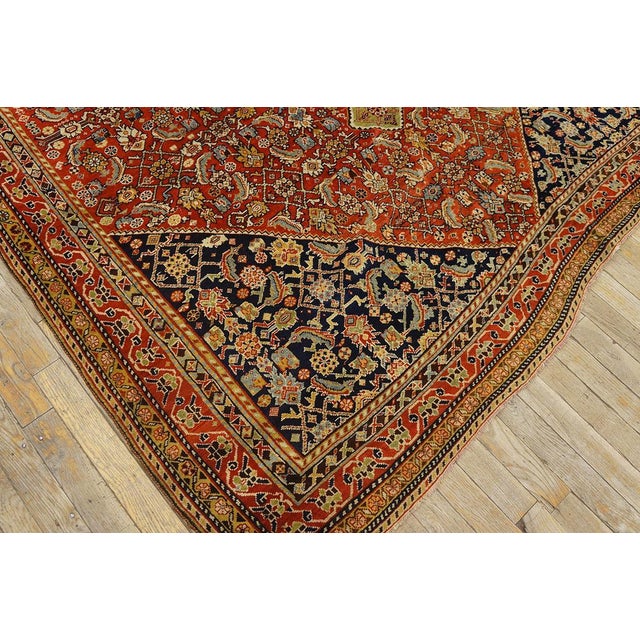 Extraordinary Antique Persian Ghashgaei Rug With Three Large Central Diamond Medallions For Sale In New York - Image 6 of 9