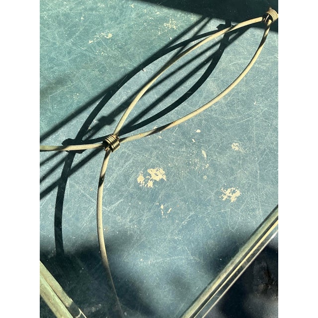 Vintage Boho Distressed Wrought Iron Coffee Table For Sale In West Palm - Image 6 of 8