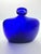Contemporary 1980s Vintage Heavy Flask-Shaped Cobalt Blue Textured Vase Decanter Bottle For Sale - Image 3 of 6