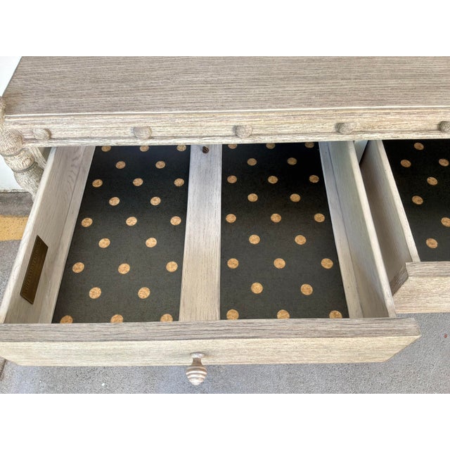 2020s Jonathan Charles Transitional Gray Oak Morris Console Table For Sale - Image 5 of 9