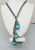 1950s Vintage Signed Napier Book Piece Modernist Silvertone Faux-Turquoise Pendants Necklace For Sale - Image 5 of 8