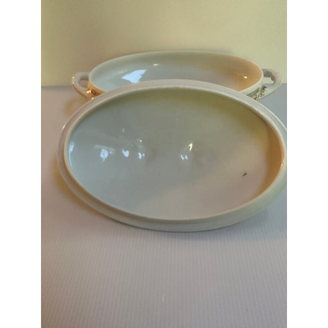 1900 - 1909 Antique 1904s Schwarzburg Rudolstadt Austria, Straus & Sohne Manufacturer, Porcelain Covered Casserole Serving Dish Floral Design For Sale - Image 5 of 18