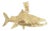 Fish with Diamond Cuts Necklace 14k Yellow Gold 16" For Sale