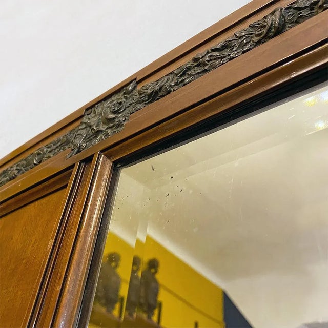 Wood Mid-Century Italian Wood and Brass Details Dresser Mirror, 1950s For Sale - Image 7 of 12