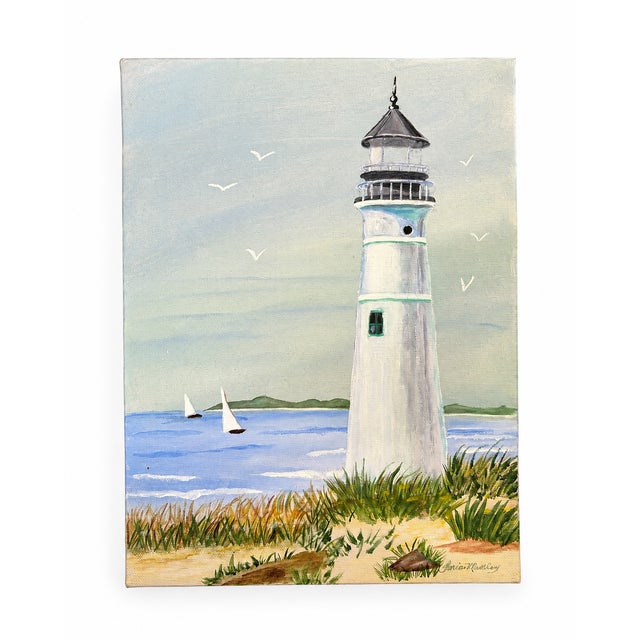 Pistachio Vintage Original Signed 9” X 12” Painting on Canvas For Sale - Image 8 of 8