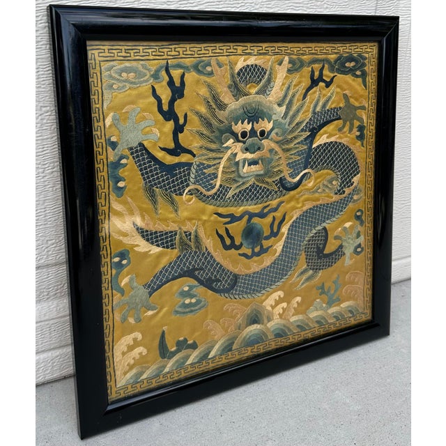 Qing Dynasty Imperial Five-Clawed Dragon Mandarin Square Rank Badge – Late 18th to Mid-19th Century For Sale - Image 11 of 12