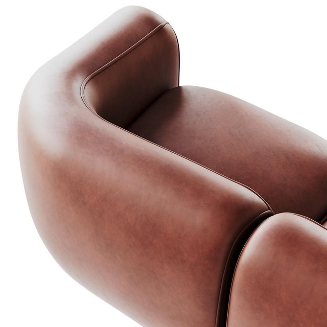 Not Yet Made - Made To Order Dolce Caramel Leather Sofa by Hommés Studio For Sale - Image 5 of 6